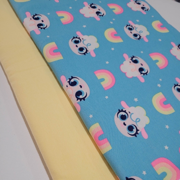 Combinações De Malha De Algodão Estampada e Lisa - Image 4