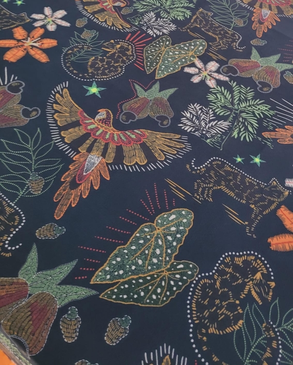 Tule De Malha Estampada Inspiração Farm