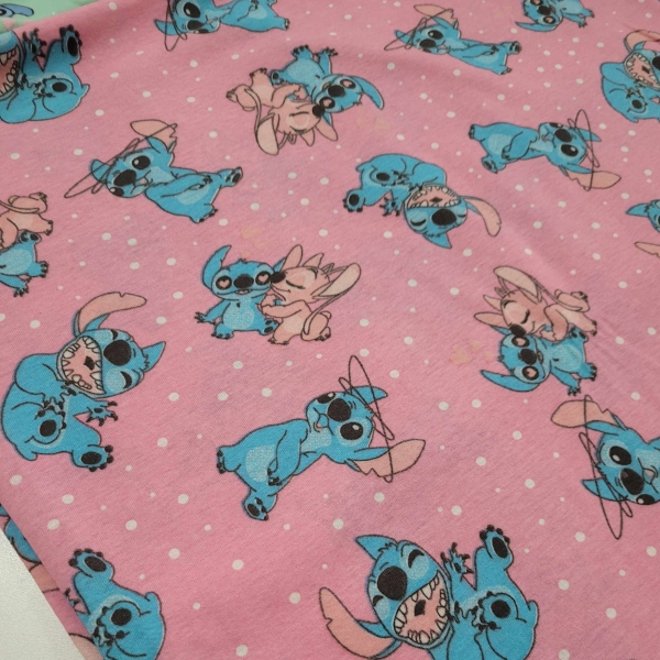Tecido Malha De Algodão Estampada Stitch - Image 4